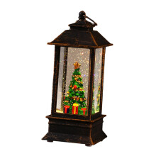 Lighted Christmas Snow Globe Lantern Desktop Figurine for Holiday Part