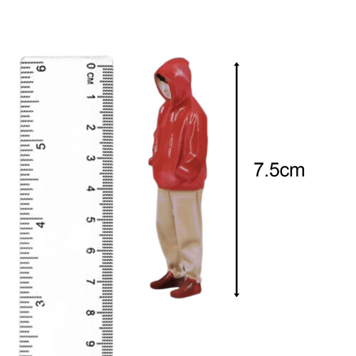 1/24 Scale Models Figurine Red Clothes Standing Tiny People for Sand T 1