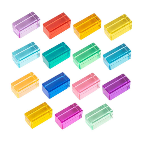 Rainbow Building Blocks Set Training Smooth Rainbow Acrylic GEM Cubes