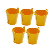 5x Galvanized Metal Buckets Container Rustic Party Favors Sturdy Ice B