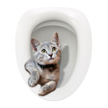 Cartoon Toilet Seat Lid Sticker Cat Toilet Lid Sticker for Lavatory Re