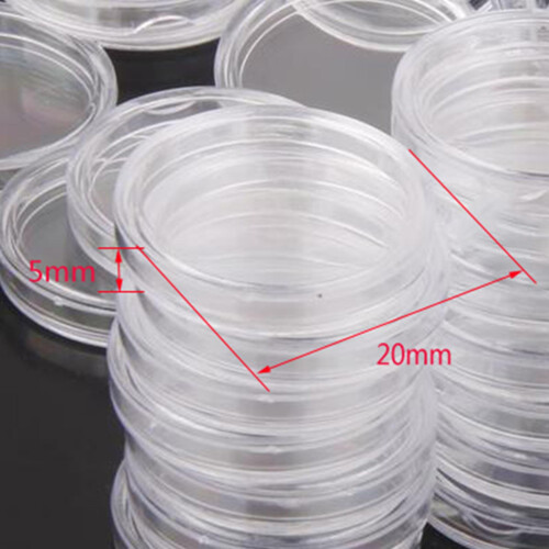 100 Coin Holder Capsules Clear Case Box for Coin Collection Protector 1
