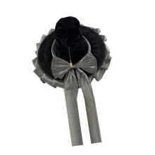 Witch Hat Gothic with Big Bow Decoration for Party Props Costume Photo