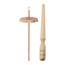 Flower Shape Drop Spindle with Winder Stick Wooden for Woven Knitted F