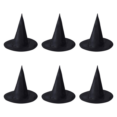 6x Halloween Witch Hat Cap Pointed Top Hat for Festivals Carnivals Rol