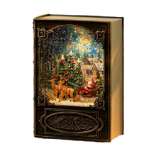Christmas Light Music Box Mini Book Christmas Gift for Home Outdoor Ta