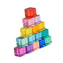 Rainbow Building Blocks Set Rainbow Building Acrylic Cube for 3-6 Kids