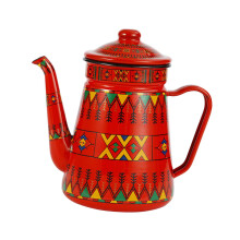 Enamel Coffee Pot Kitchen Hotel Induction Cooker Floral Hot Water Boil