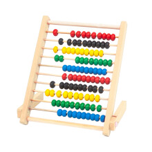 Toddlers Mathematics Toy Beads Game Kids 10 Row Wooden Counting Frame