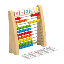 Colorful Wooden Abacus Ten Frame Set Educational Counting Toy for Kids
