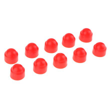 10Pcs Red Plastic Dome Hex Bolt Nut Protection Caps Cover M8 14 x 15mm