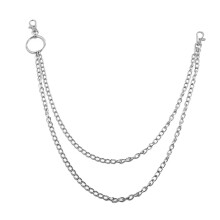 Unisex Metal Wallet Chain Jeans Biker Rocker Double Layered Necklace 2