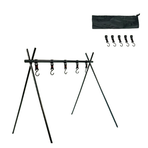 Camping Storage Shelf Black Folding Storage Shelf for Camping Outdoor