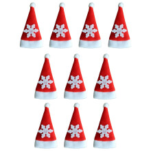 10x Christmas Cutlery Holders Mini Santa Claus Hat for Holiday Party W