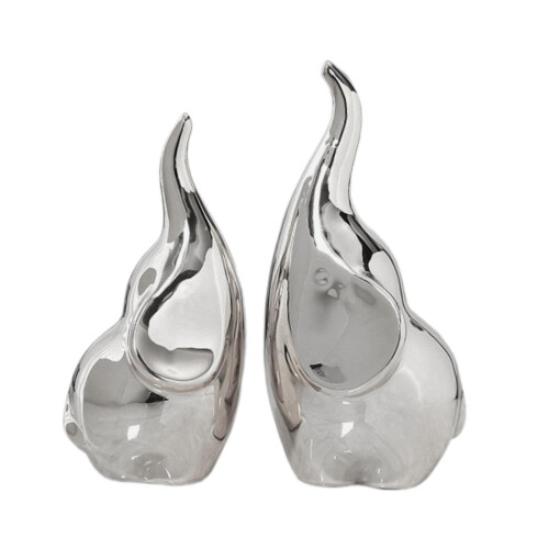 2x Elephant Figurine Cute Table Sculpture for Mantel Decorative Bathro