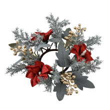 Christmas Candle Ring Wreath 25cm Garland for Table Centerpiece Holida