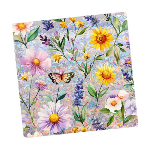 Rainbow Window Privacy Film Floral Pattern Window Decoration Decals fo