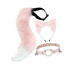 Ears Headband Collar and Tail Set Cosplay for Festivals Halloween Stag