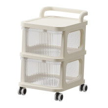 2 Drawers Rolling Wheel Cart Shelves Modern for Dining Room Salon Hous