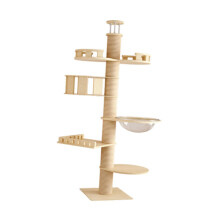 DIY Wooden Tower Condos Floor to Ceiling Cat Tree for Large Cats Indoo