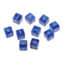 10pcs Six Sided Dice D6 Playing D&D RPG Party Games Dices blue