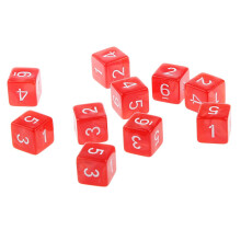 10pcs Six Sided Dice D6 Playing D&D RPG Party Games Dices Red
