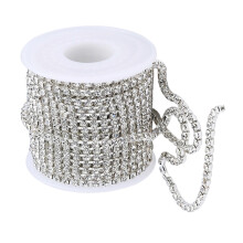 DIY Crystal 10 Yard Rhinestone Close Chain Clear Trim Sewing Craft Sil