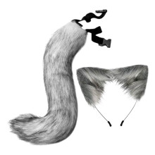 Cat Fox Ears and Tail Set Cosplay Costume Set for Party Performance Dr