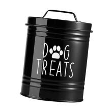 Pet Food Storage Container Metal Dog Cookie Jar for Kitchen Office Dog