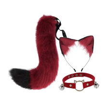 Ears Headband Collar and Tail Set Cosplay for Festivals Halloween Stag