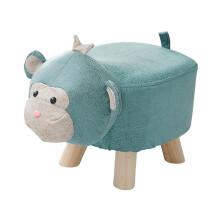 Footrest Ottoman Wood Animal Footstool for Guest Room, Entryway, Porch