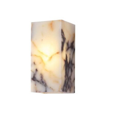 Luxury Black Cuboid Natural Stone Wall Lamp High-End Waterproof LED Sconce for Bedroom, Living Room, Bathroom