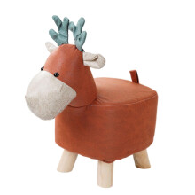 Animal Footstool Cartoon Footrest Ottoman for Playroom, Guest Room, Be