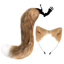 Cat Fox Ears and Tail Set Cosplay Costume Set for Party Performance Dr