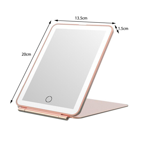 LED Foldable Travel Makeup Mirror Three Colors Light Modes Lighted Bea 1