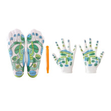 4Pcs Reflexology Socks and Gloves Tool Set Hand Reflexology Gloves for