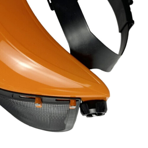 Chainsaw Trimming Full Face Shield Protector Steel Mesh Visor Orange 2