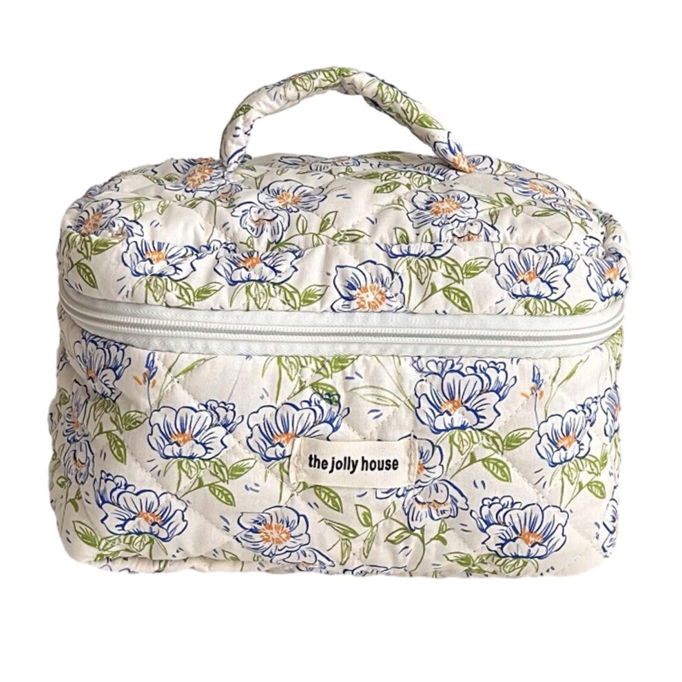 Blue Travel Cosmetic Organizer Cute Makeup Bag For Daily Use Business Trip