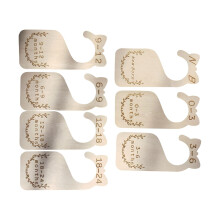 7Pcs Closet Organizer Tag Wood for Nursery Decor Infant to 24 Months N