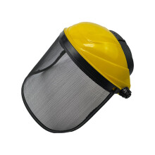 Chainsaw Trimming Full Face Shield Protector Steel Mesh Visor Yellow