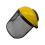 Chainsaw Trimming Full Face Shield Protector Steel Mesh Visor Yellow 1