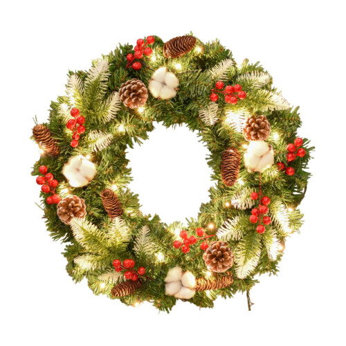 Christmas Wreath with Lights Artificial Wreath for Front Door Wedding 1