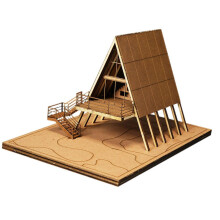 Wooden Model Kit House Hobby Architectural for Layout Layout Scenery D