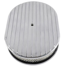 Car 12" Ellipse Air Cleaner Aluminum for Hot Rod, Rat Rod, Muscle Car Oval Full Finned Air Filter