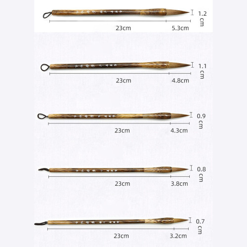 5Pcs Chinese Calligraphy Brushes Crafts Accessories Learning Writing B 1