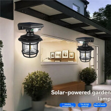 Runde Solar-Wandlaternen für Den Außenbereich, Wasserdicht, 200 Lm, Bewegungsmelder, 3 Leuchtmodi