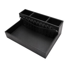 Barber Clippers Tray Station PU Leather Stylist Tool Box Hair Trimmer