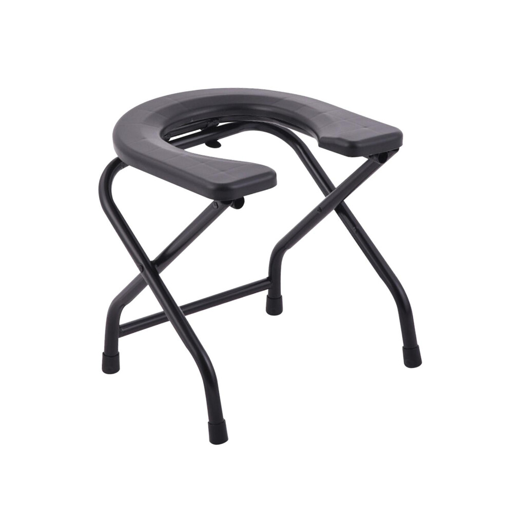 Foldable Toilet Seat Comfortable Bedside Commode for Bathroom Seniors