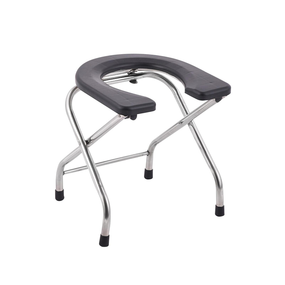 Seniors Folding Toilet Seat Anti Slip Comfortable Commode Stool for Ba