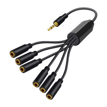 Headphone Splitter No Interference Extension Cable for Laptop Phone Ea